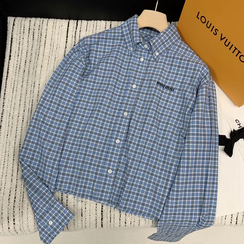 Miu Miu Checked Poplin Shirt for Women