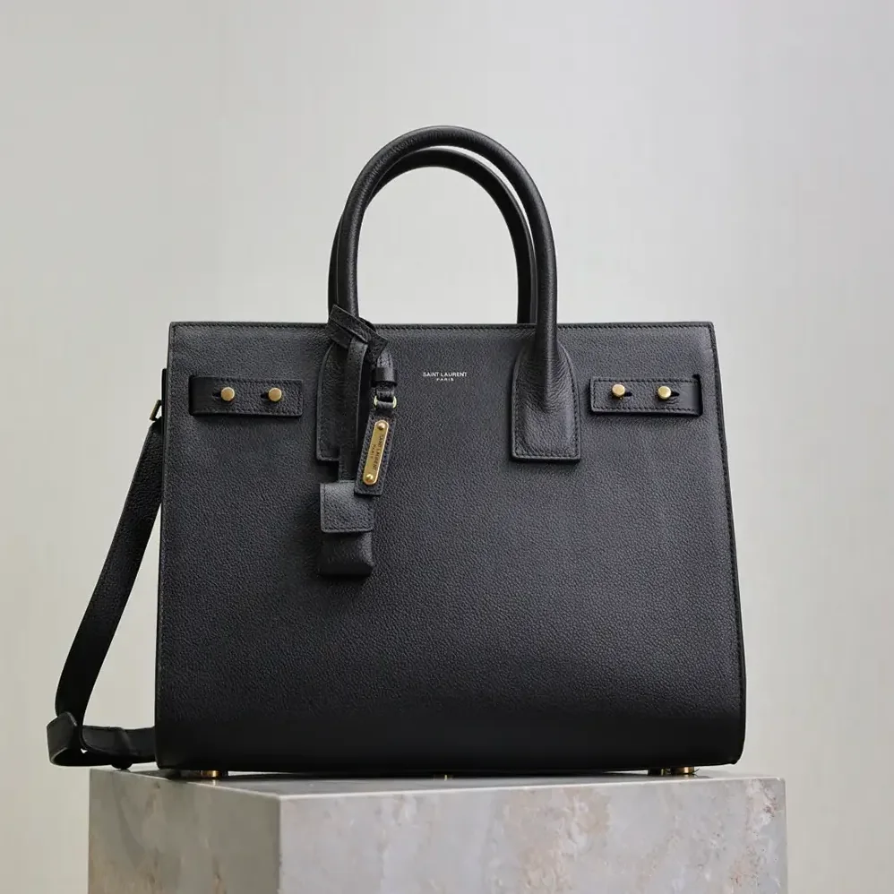 Saint Laurent YSL Small Sac De Jour In Supple Grained Leather for Women in Black