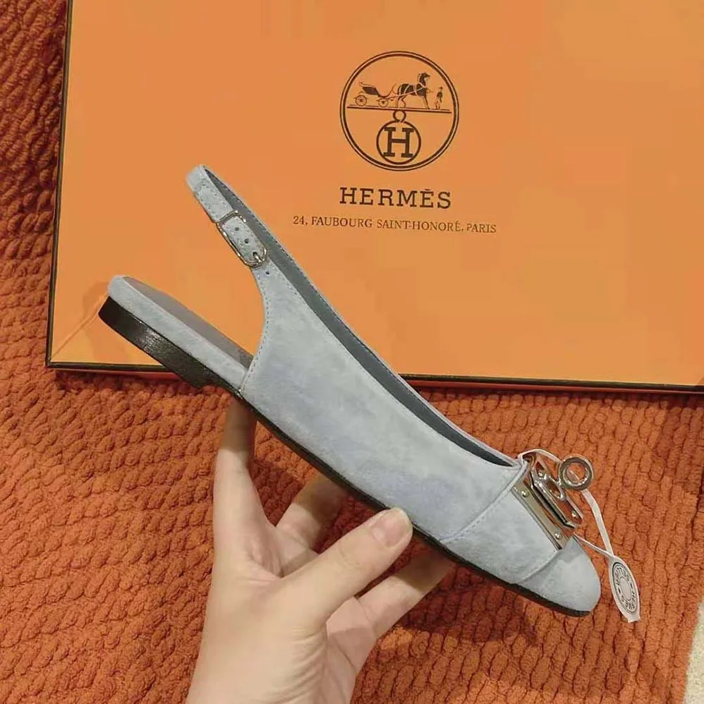 Hermes Innocente Slingback in Suede Goatskin-H241158Z for Women