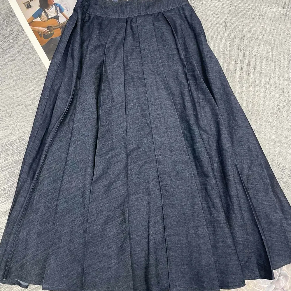 Dior Mid-Length Skirt with Snaps Deep Blue Cotton Denim for Women Dior Mid-Length Skirt with Snaps Deep Blue Cotton Denim for Women