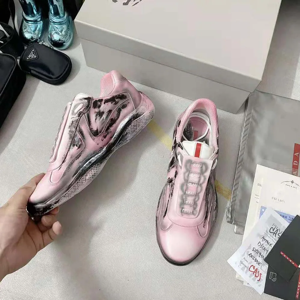 Prada Cass x Prada Americas Cup D3cay Sneakers for Unisex in Pink Prada Cass x Prada Americas Cup D3cay Sneakers for Unisex in Pink