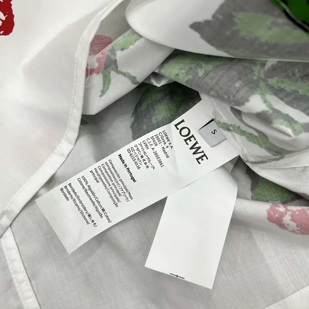 Loewe Short Sleeve Shirt in Cotton for Women in White Loewe Short Sleeve Shirt in Cotton for Women in White