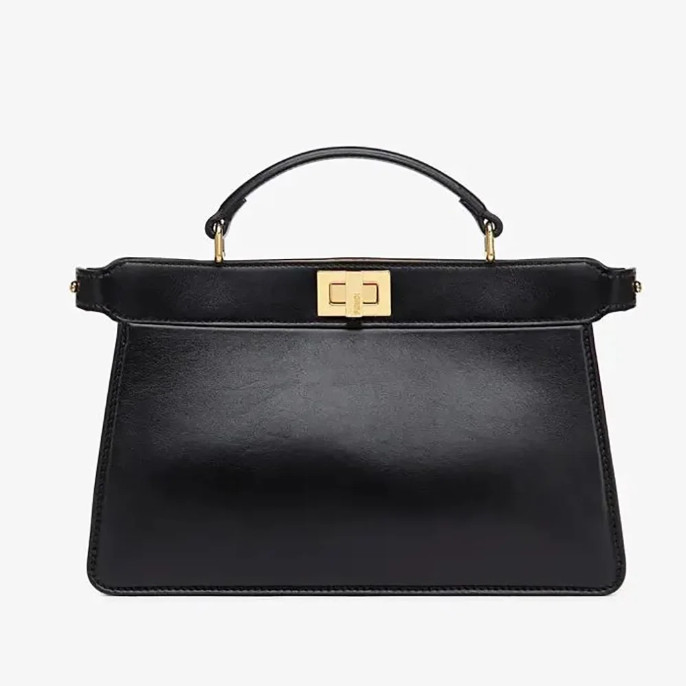 Fendi Peekaboo Iseeu East-West Leather Bag for Women in Black