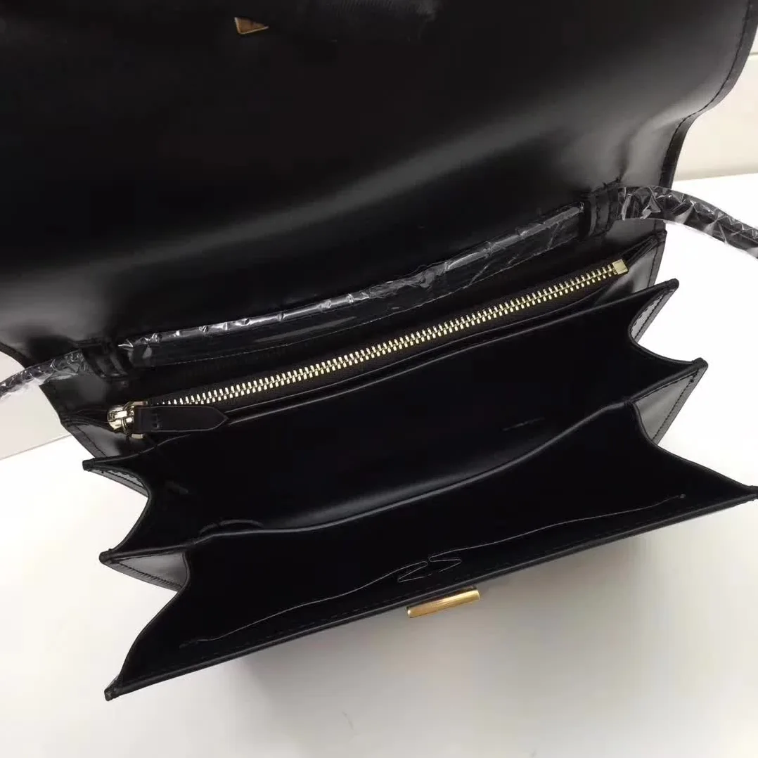 Celine Medium Classic Bag in Box Calfskin Leather in Black