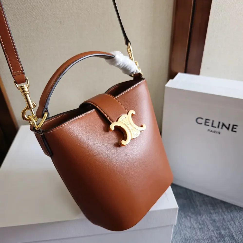 Celine Small Bucket Louise in Smooth Calfskin for Women in Brown Celine Small Bucket Louise in Smooth Calfskin for Women in Brown