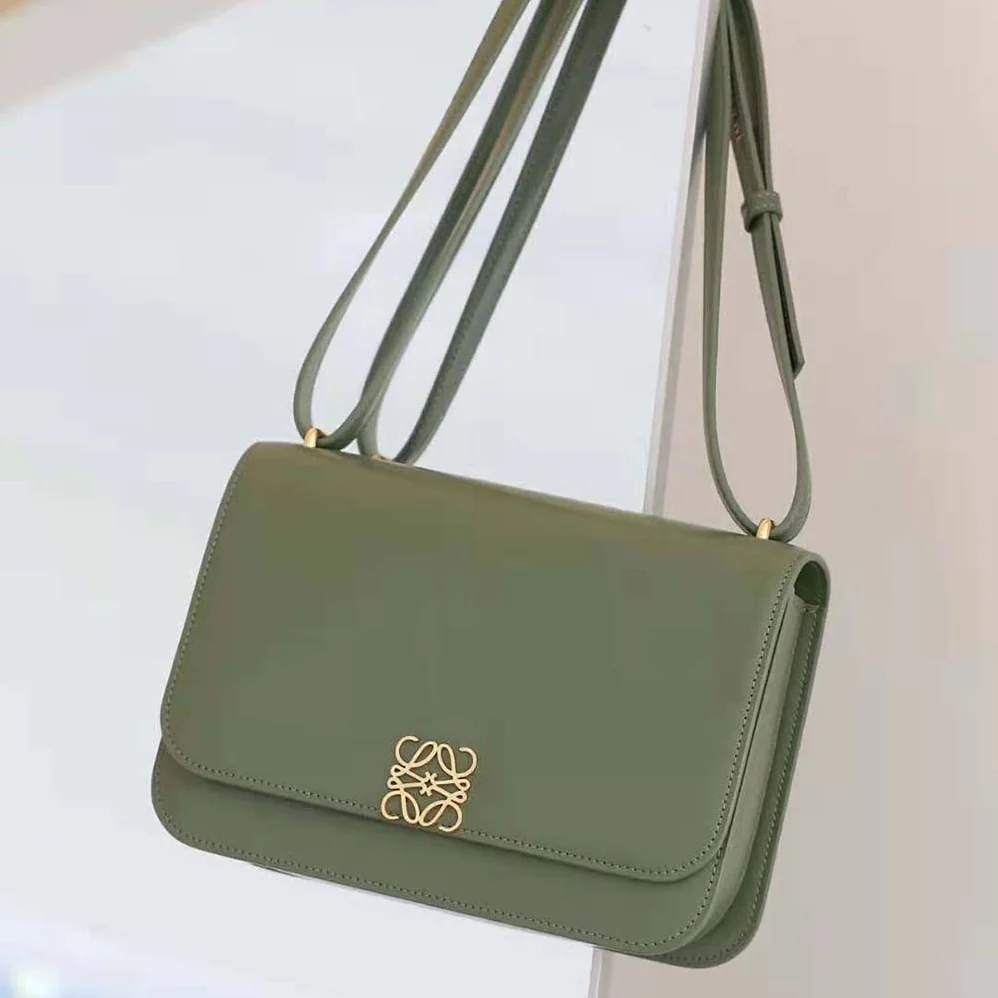 Loewe Goya Bag in Silk Calfskin for Women in Green