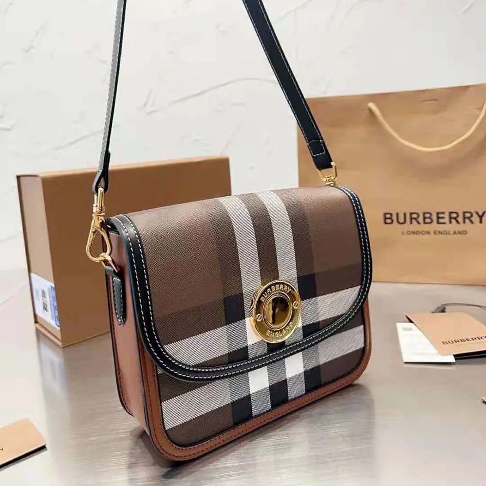 Burberry Check and Leather Small Elizabeth Bag for Women