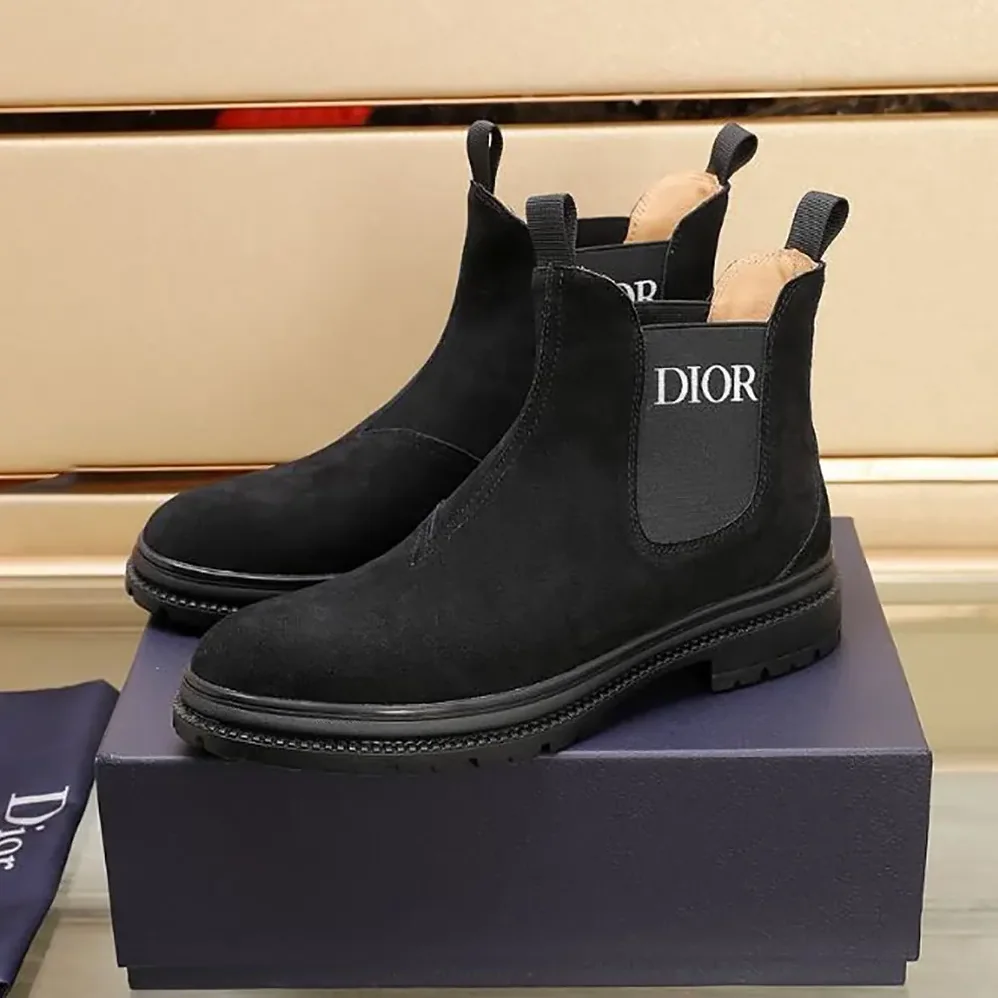 Dior D-Town Ankle Boot Black Suede Calfskin for Men