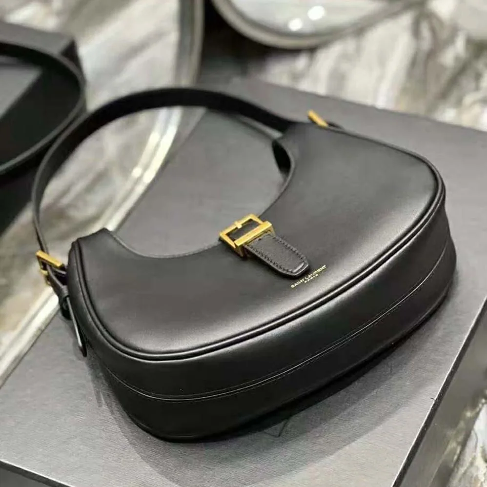 Saint Laurent YSL Le Fermoir Hobo Bag in Shiny Leather for Women Saint Laurent YSL Le Fermoir Hobo Bag in Shiny Leather for Women