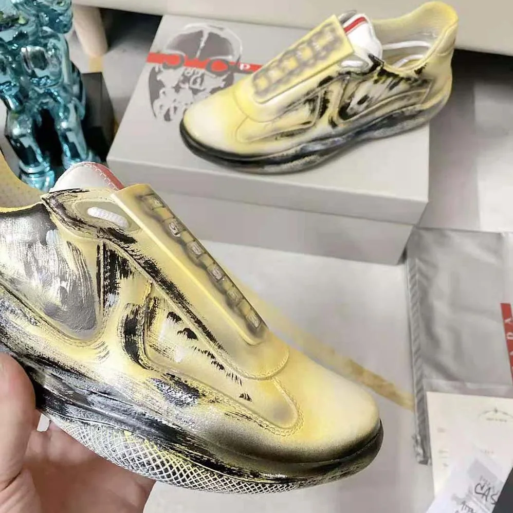 Prada Cass x Prada Americas Cup D3cay Sneakers for Unisex in Yellow