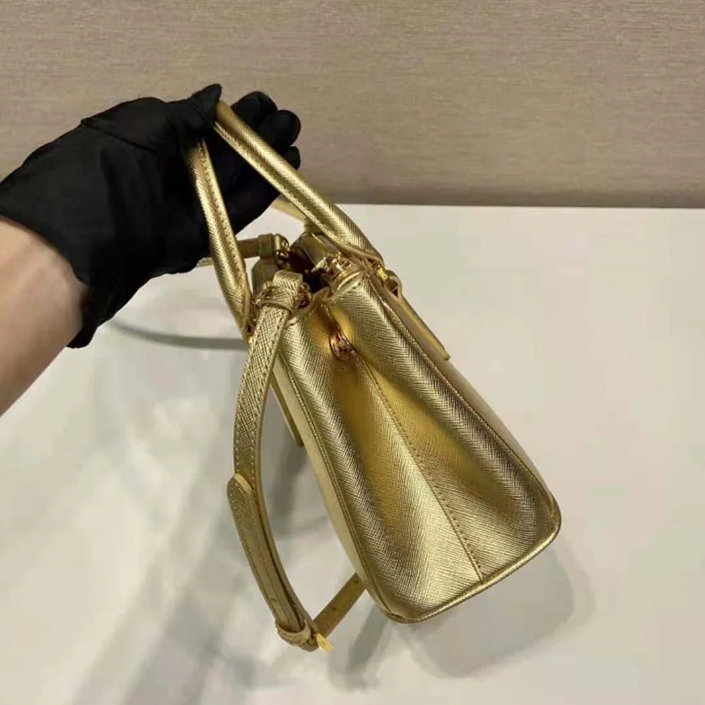 Prada Galleria Saffiano Leather Mini-Bag for Women in Gold
