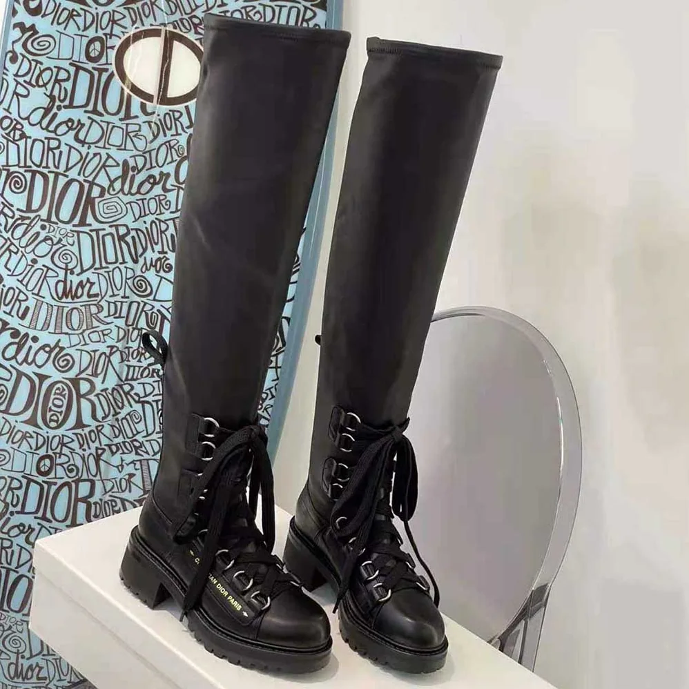 Dior D-Doll Thigh Boot Black Lambskin for Women