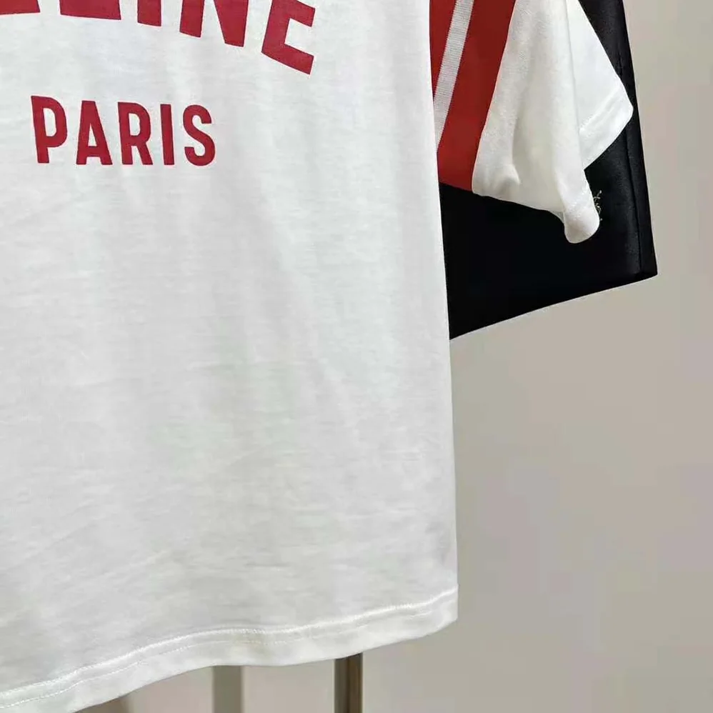 Celine Paris Boxy T-shirt in Cotton Jersey for Men in Red Celine Paris Boxy T-shirt in Cotton Jersey for Men in Red