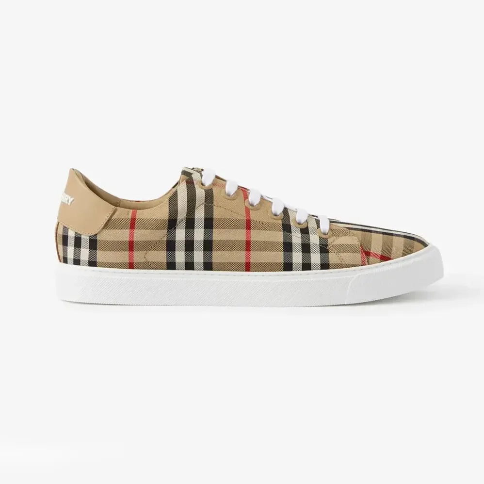 Burberry Check and Leather Sneakers-80497771 for Unisex