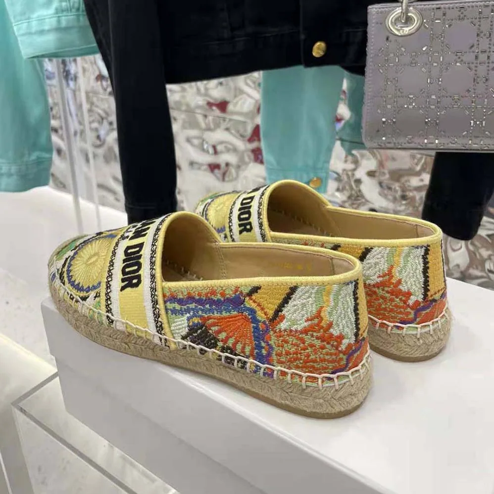 Dior Granville Espadrille Turquoise Dior In Lights Embroidered Cotton for Women Dior Granville Espadrille Turquoise Dior In Lights Embroidered Cotton for Women