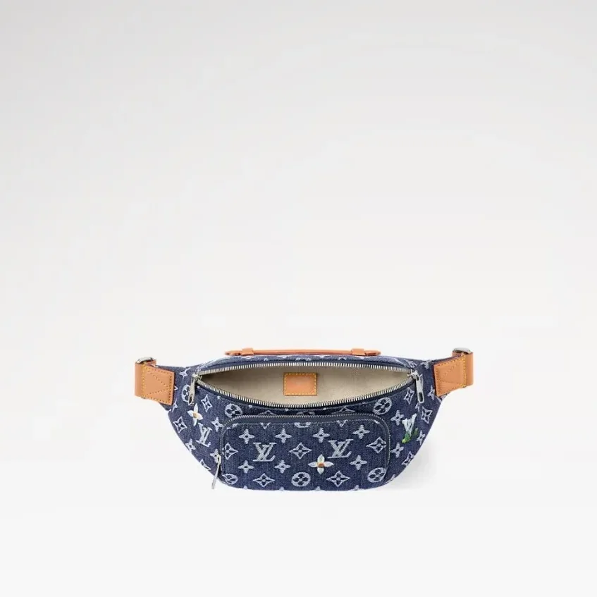 Louis Vuitton Rush Bumbag / Blue Monogram Flowers Denim Silver Hardware