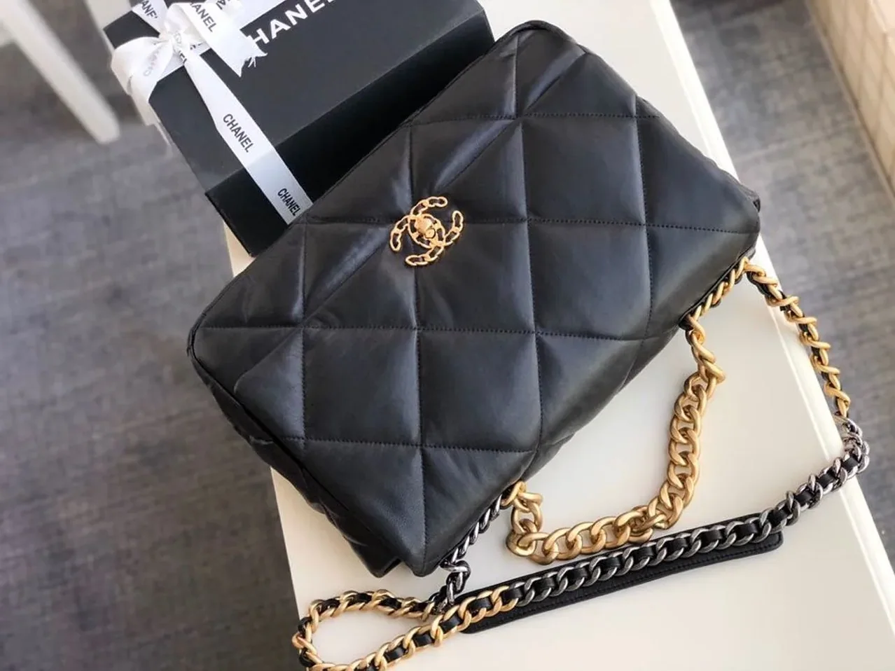 Chanel 19 Maxi Handbag Black Chanel 19 Maxi Handbag Black