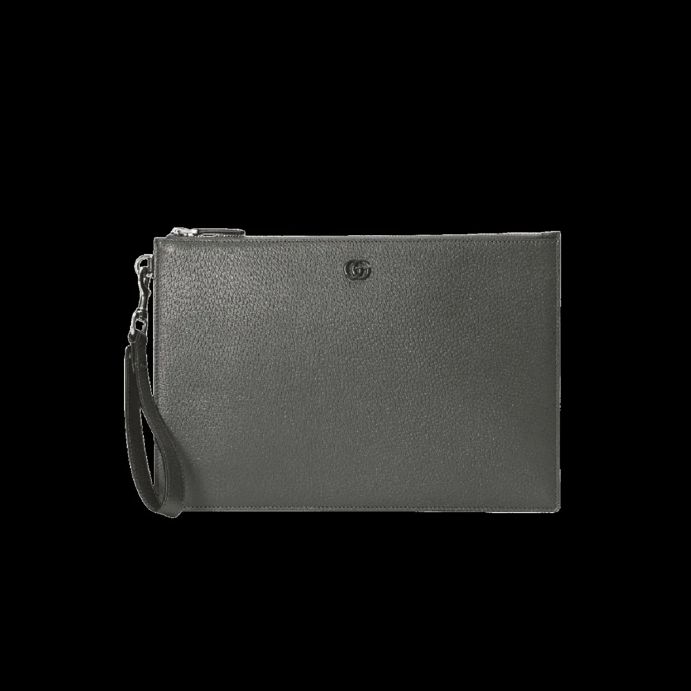 Gucci GG Marmont Pouch in Grey Black Hardware