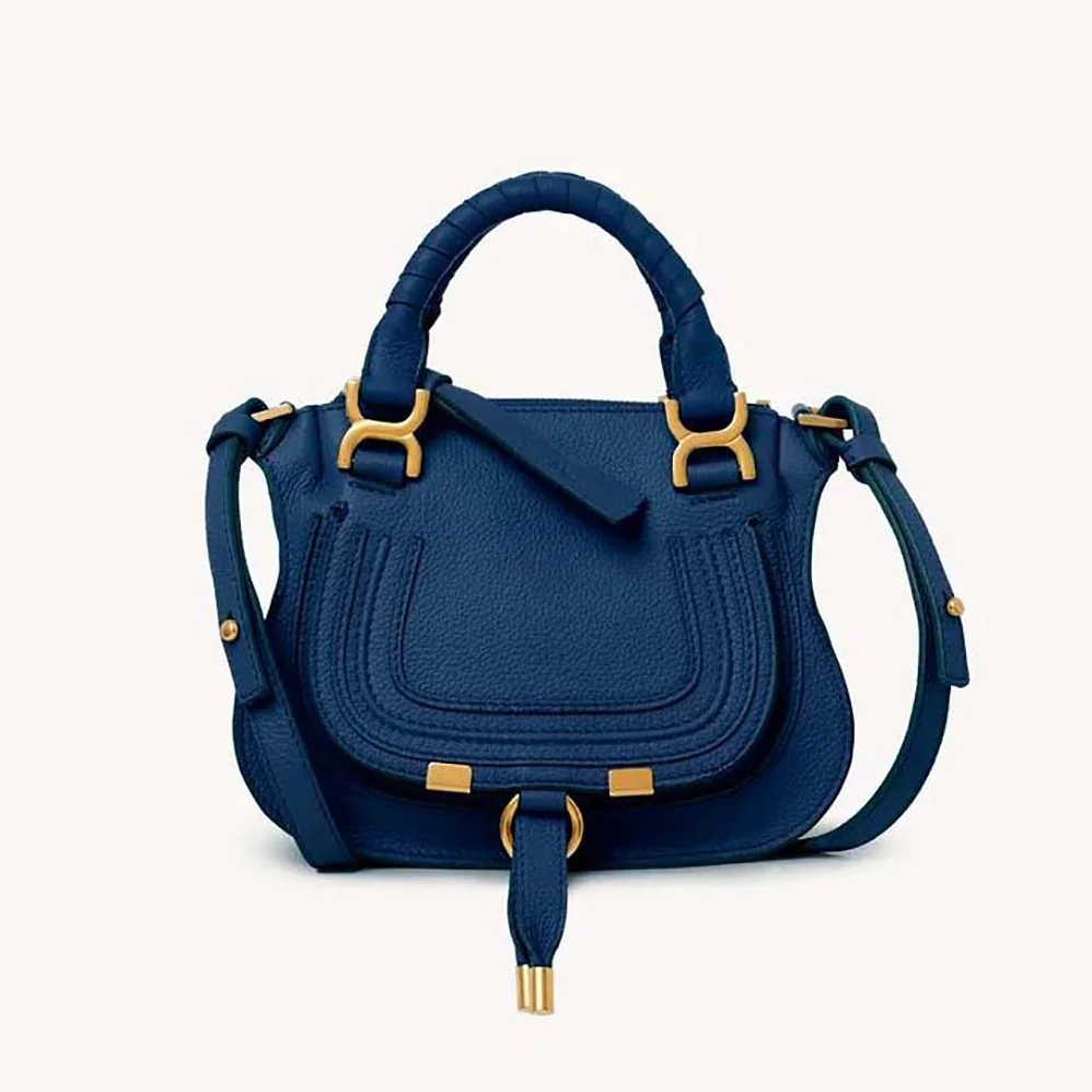 Chloe Marcie Mini Double Carry Bag for Women in Navy