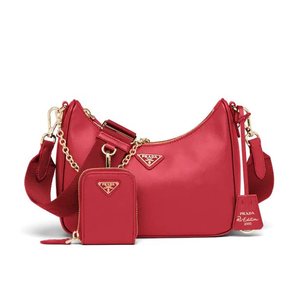 Prada Prada Re-Edition 2005 Saffiano Leather Bag for Women in Red