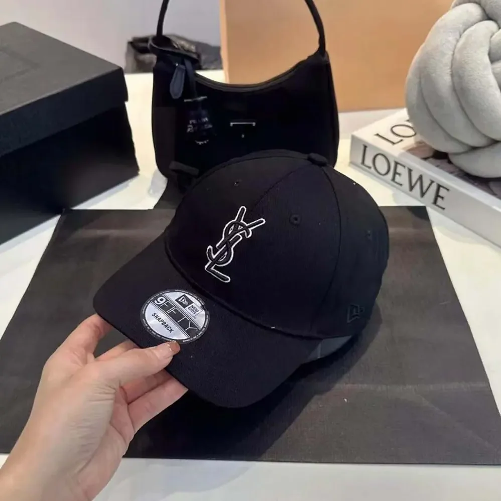 Saint Laurent YSL Cap in Gabardine for Unisex in Black