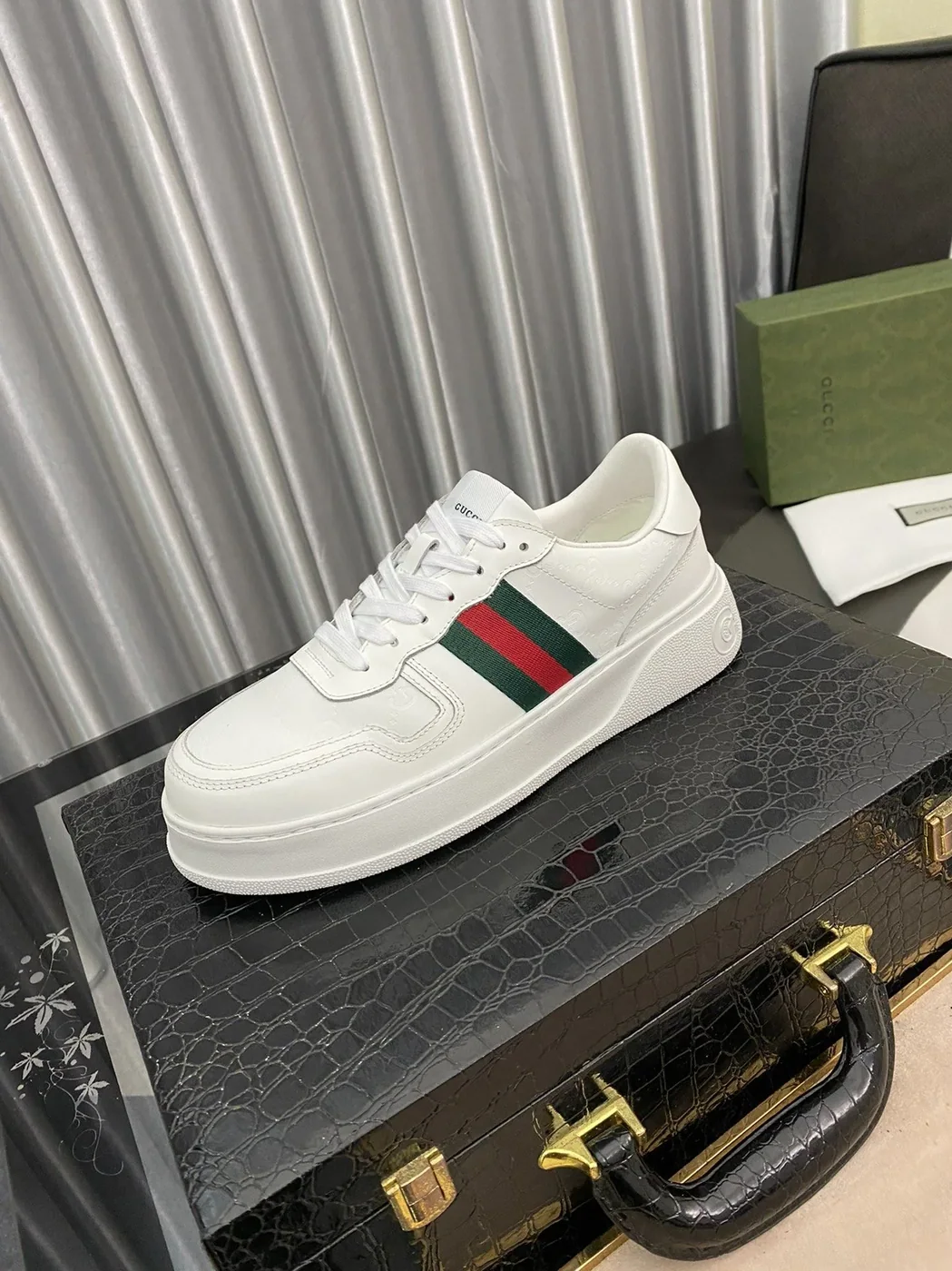 Gucci GG Sneaker With Web White for Men Gucci GG Sneaker With Web White for Men