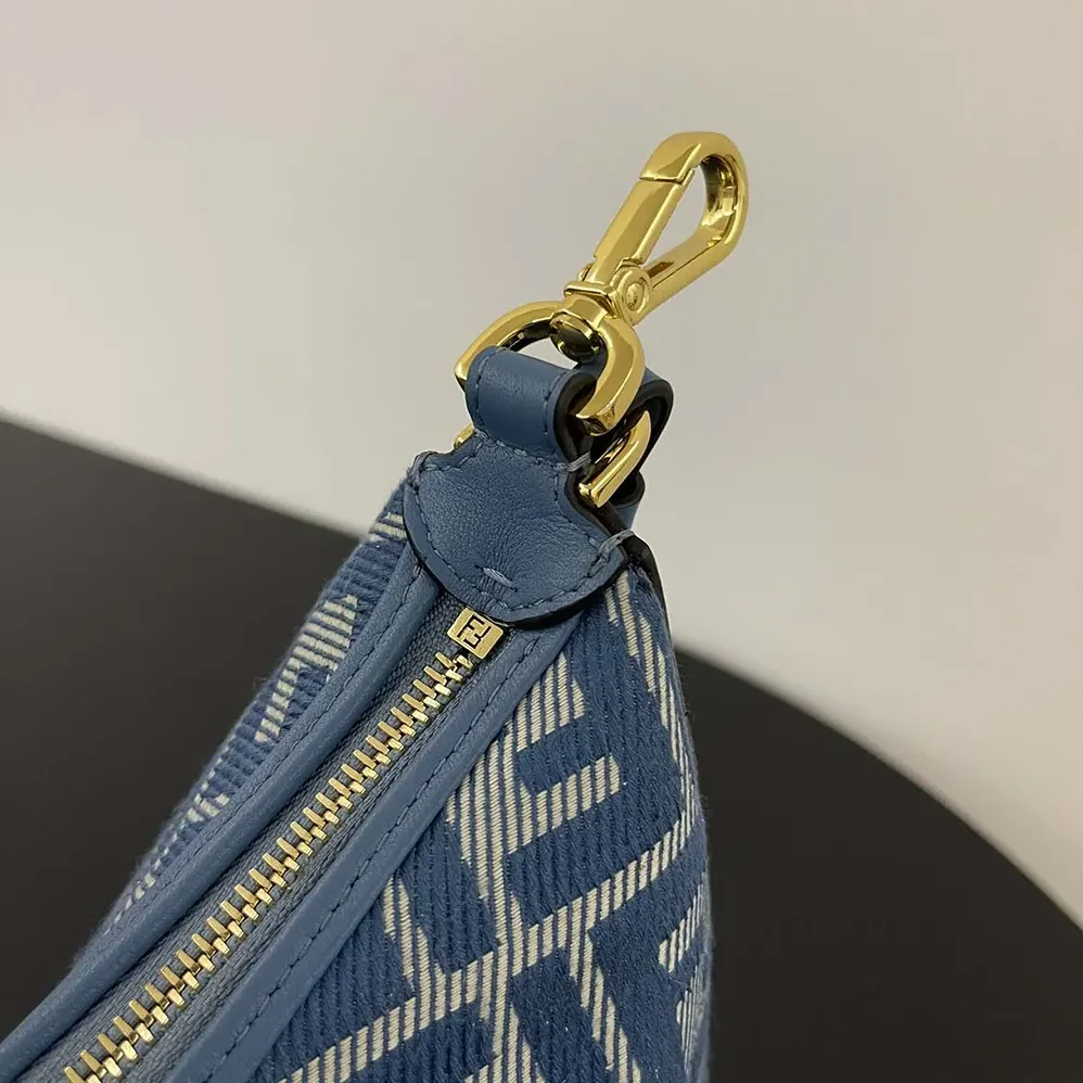 Fendi Fendigraphy Mini Blue Denim-effect FF Jacquard Mini for Women in bag Fendi Fendigraphy Mini Blue Denim-effect FF Jacquard Mini for Women in bag