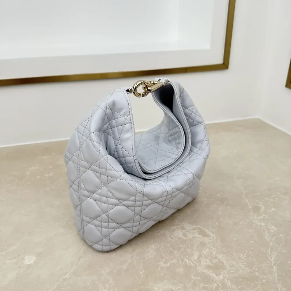 Dior Small Dior Toujours Hobo Bag Ice Blue Cannage Lambskin for Women Dior Small Dior Toujours Hobo Bag Ice Blue Cannage Lambskin for Women