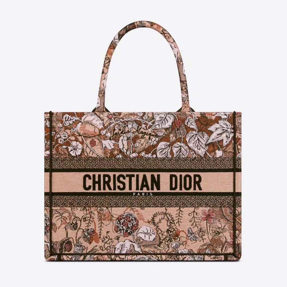 Dior Medium Dior Book Tote Powder Pink Dior Jardin Magique Embroidery for Women Dior Medium Dior Book Tote Powder Pink Dior Jardin Magique Embroidery for Women