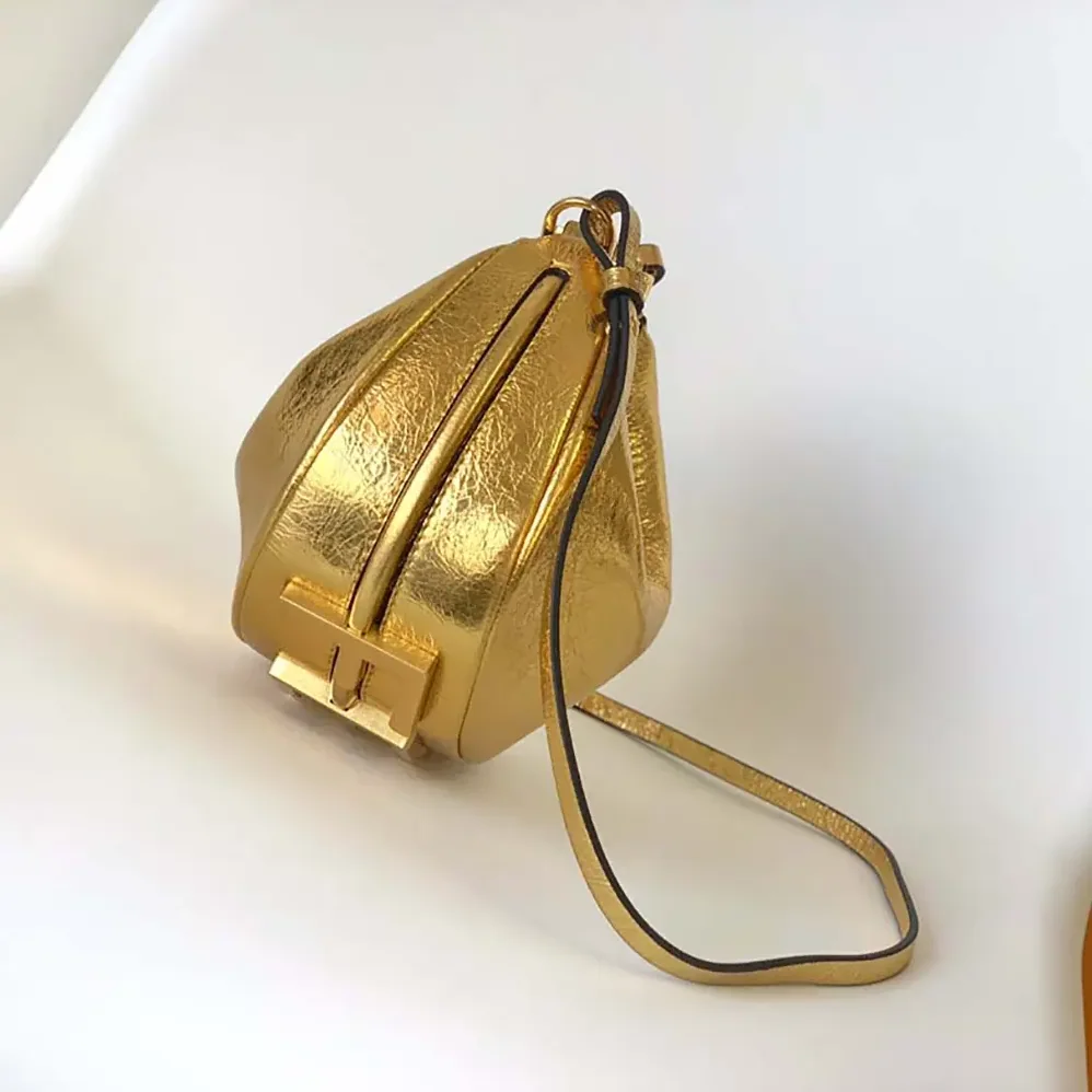 Fendi Fendigraphy Mini Gold Leather Mini for Women in bag