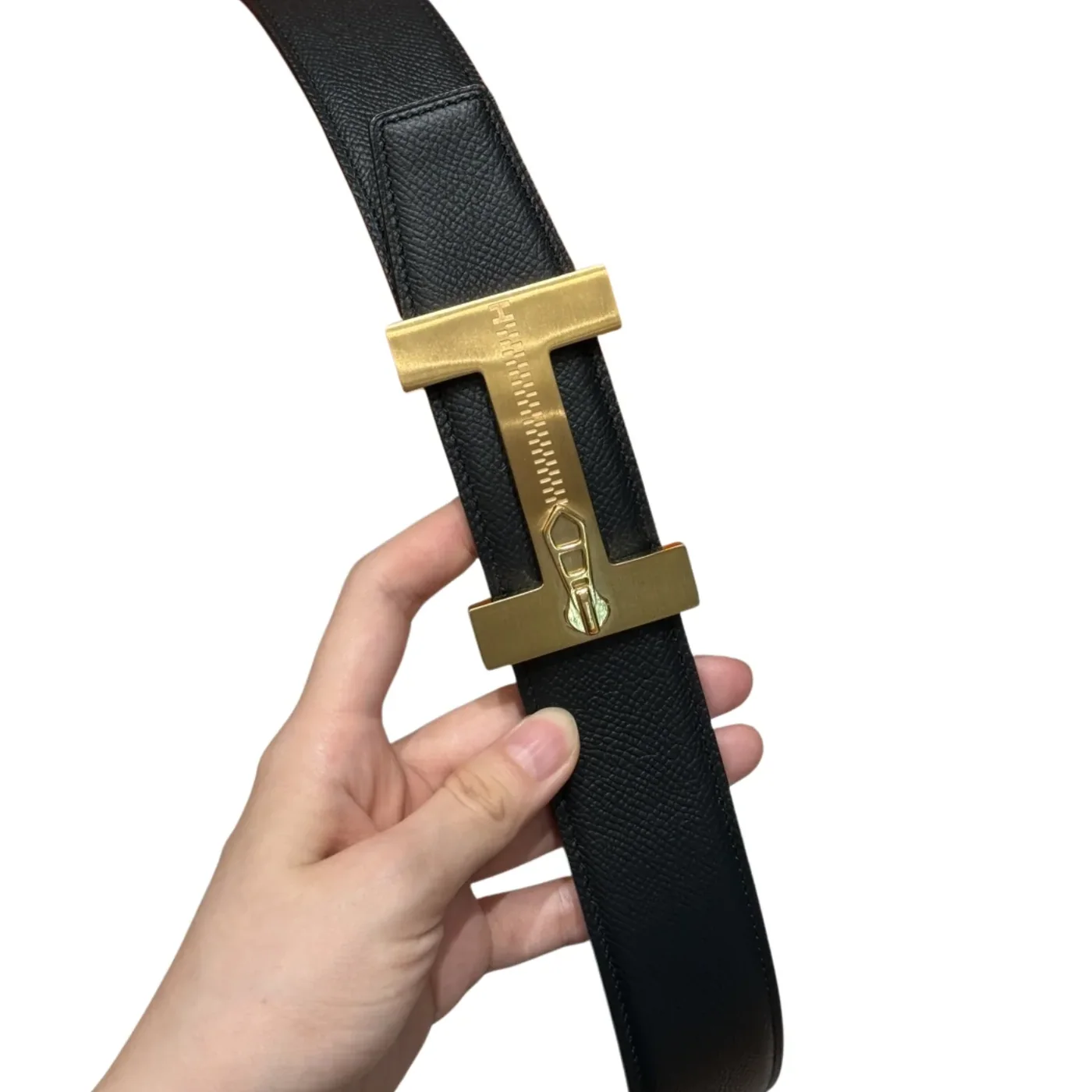 Hermès H-Zip Reversible Belt Black & Green Hermès H-Zip Reversible Belt Black & Green