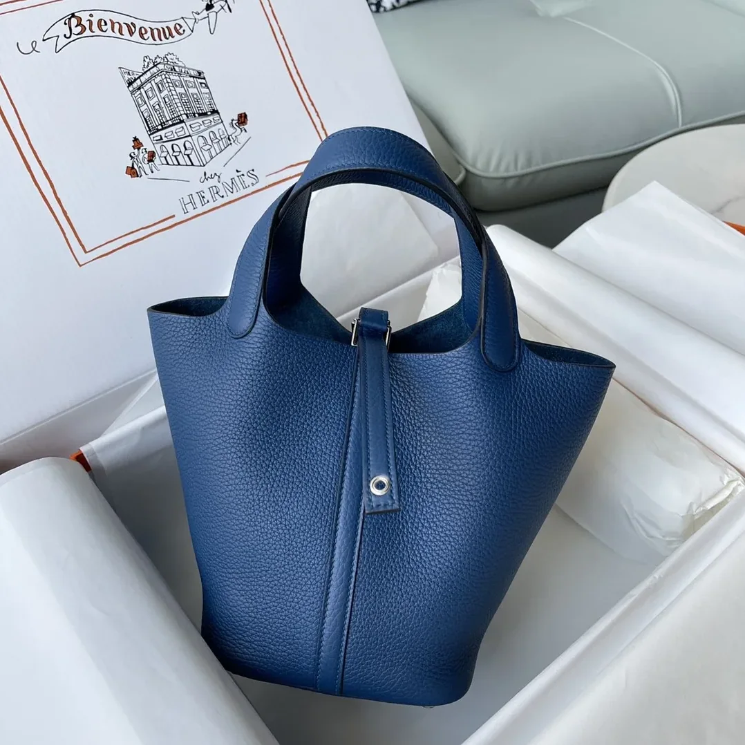 Hermes Picotin Lock 18 Bag Navy Blue Hermes Picotin Lock 18 Bag Navy Blue