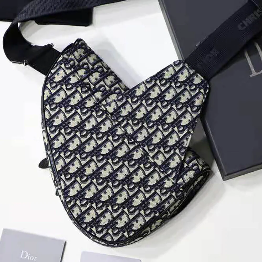 Dior Saddle Bag Beige and Black Dior Oblique Jacquard for Men Dior Saddle Bag Beige and Black Dior Oblique Jacquard for Men