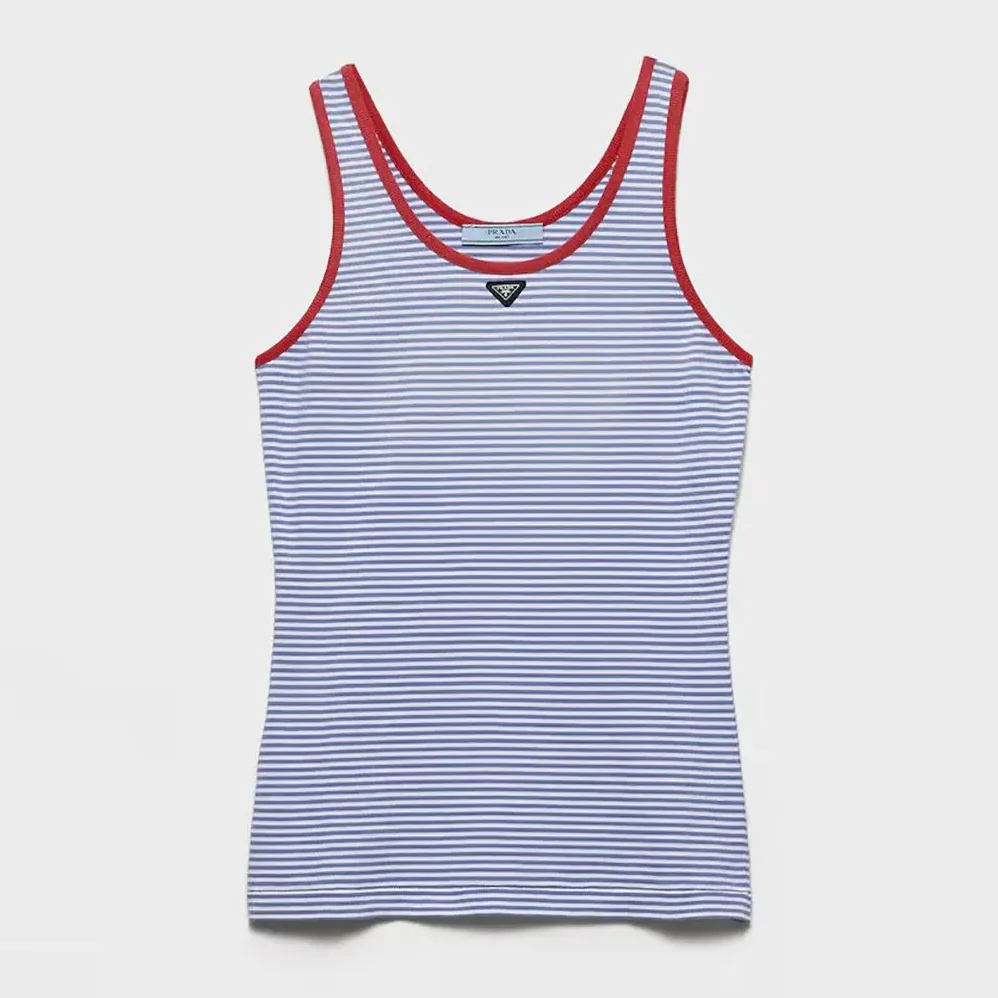 Prada Striped Cotton Jersey Tank Top for Women Prada Striped Cotton Jersey Tank Top for Women