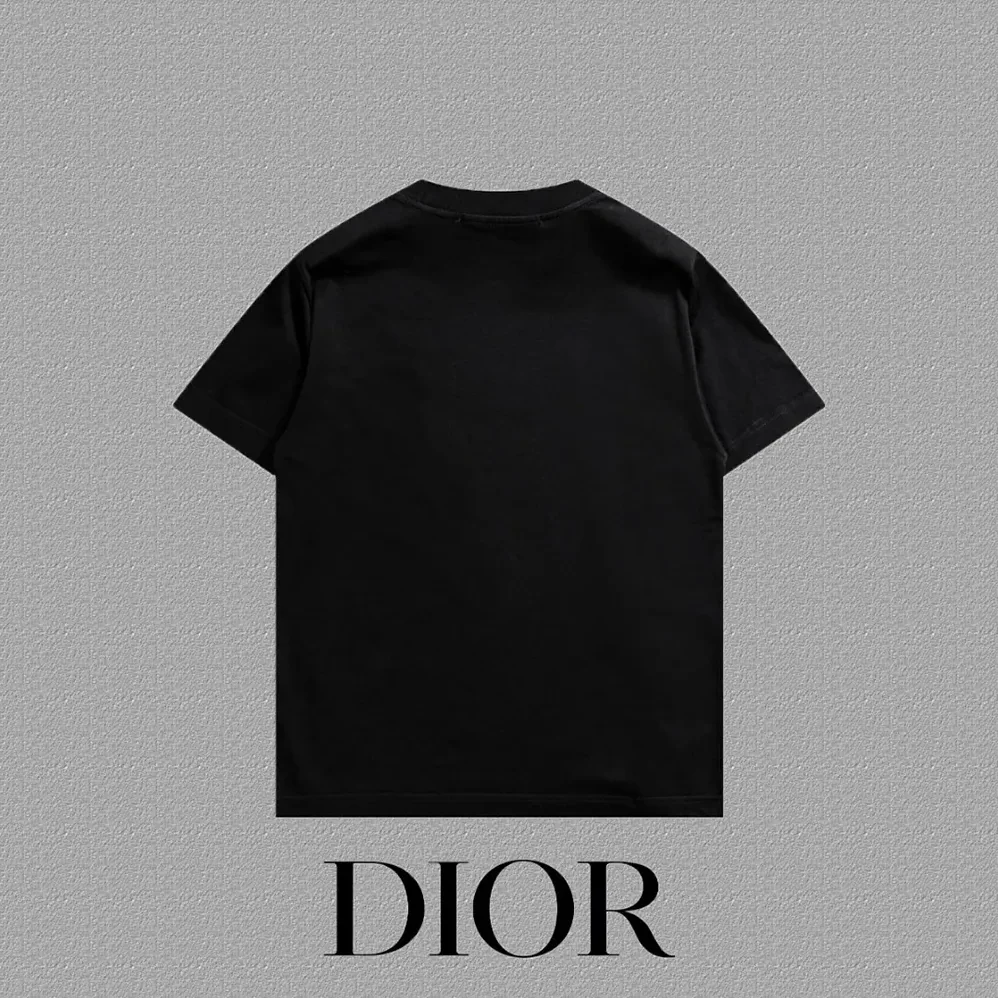 Dior Reverse T-Shirt Relaxed Fit Black Cotton Jersey for Men