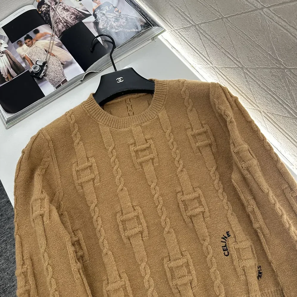 Celine Crewneck Sweater In Chains Cashmere for Men Celine Crewneck Sweater In Chains Cashmere for Men