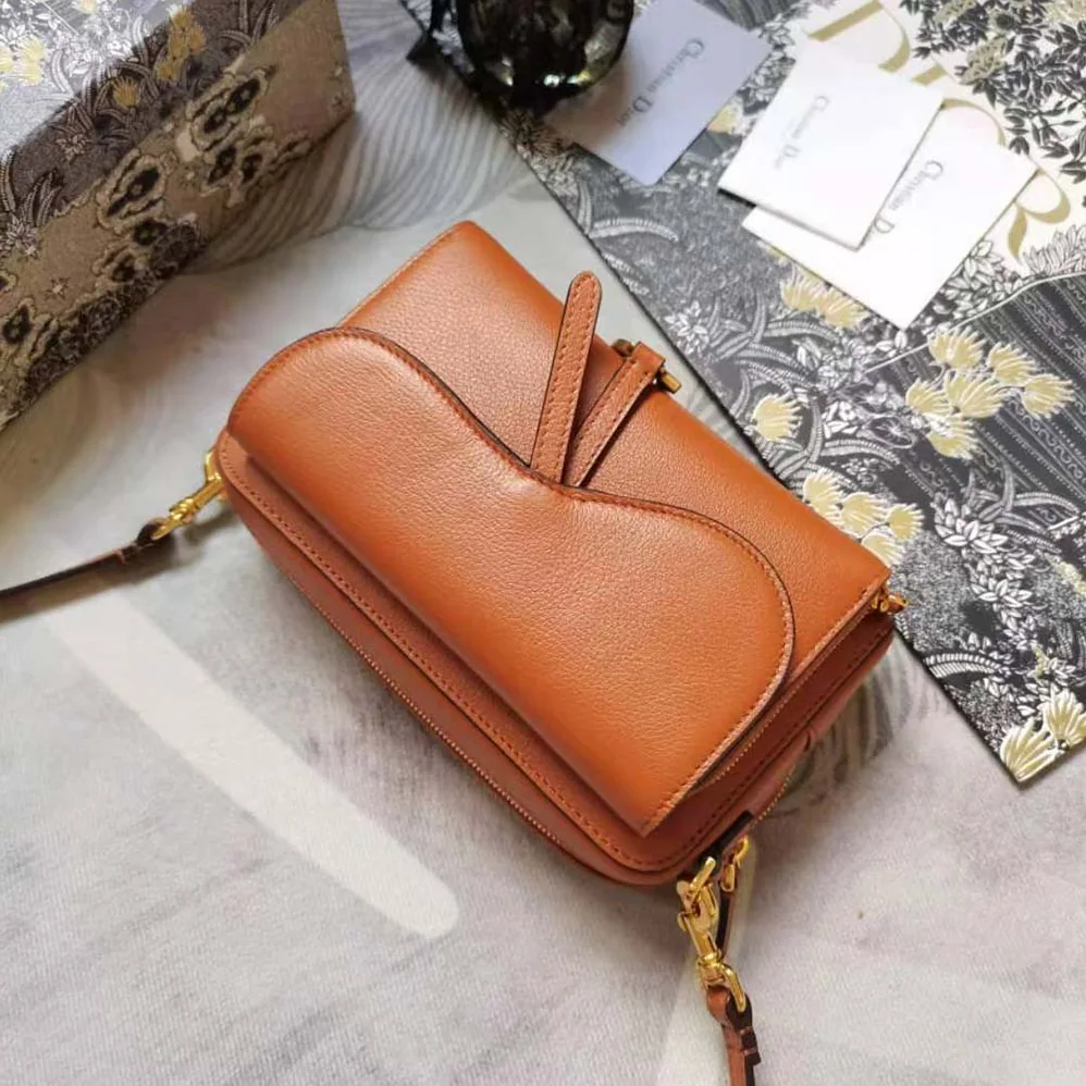 Dior Saddle Double Pouch Goatskin for Women in Brown Dior Saddle Double Pouch Goatskin for Women in Brown