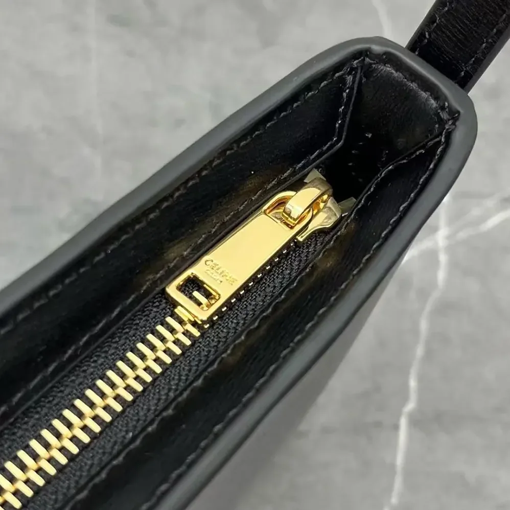Celine Tina Shoulder Bag In Shiny Calfskin for Women in Black Celine Tina Shoulder Bag In Shiny Calfskin for Women in Black