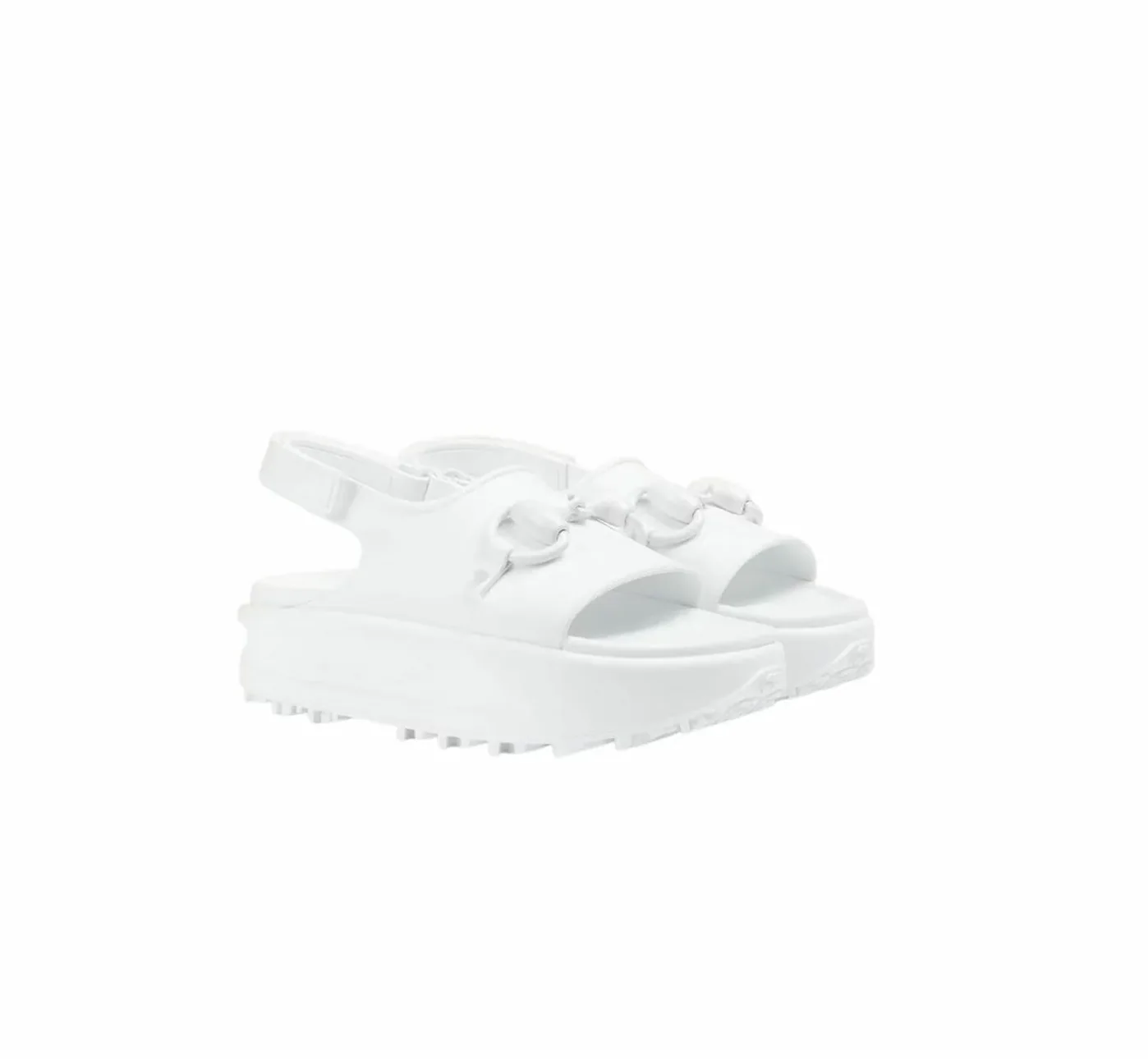 Gucci Horsebit Flatform Sandal White