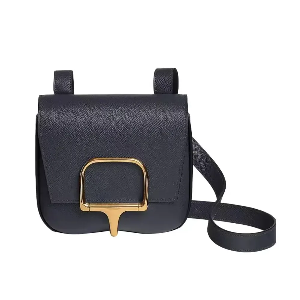 Hermes Della Cavalleria Mini Bag Epsom Leather for Women in Black/Gold Hermes Della Cavalleria Mini Bag Epsom Leather for Women in Black/Gold