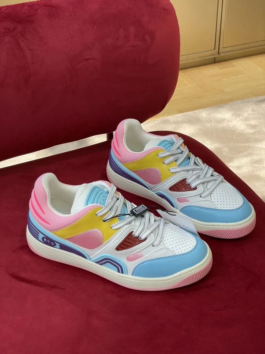 Gucci Sneaker Gucci Basket Donna Light Blue Demetra for Women Gucci Sneaker Gucci Basket Donna Light Blue Demetra for Women