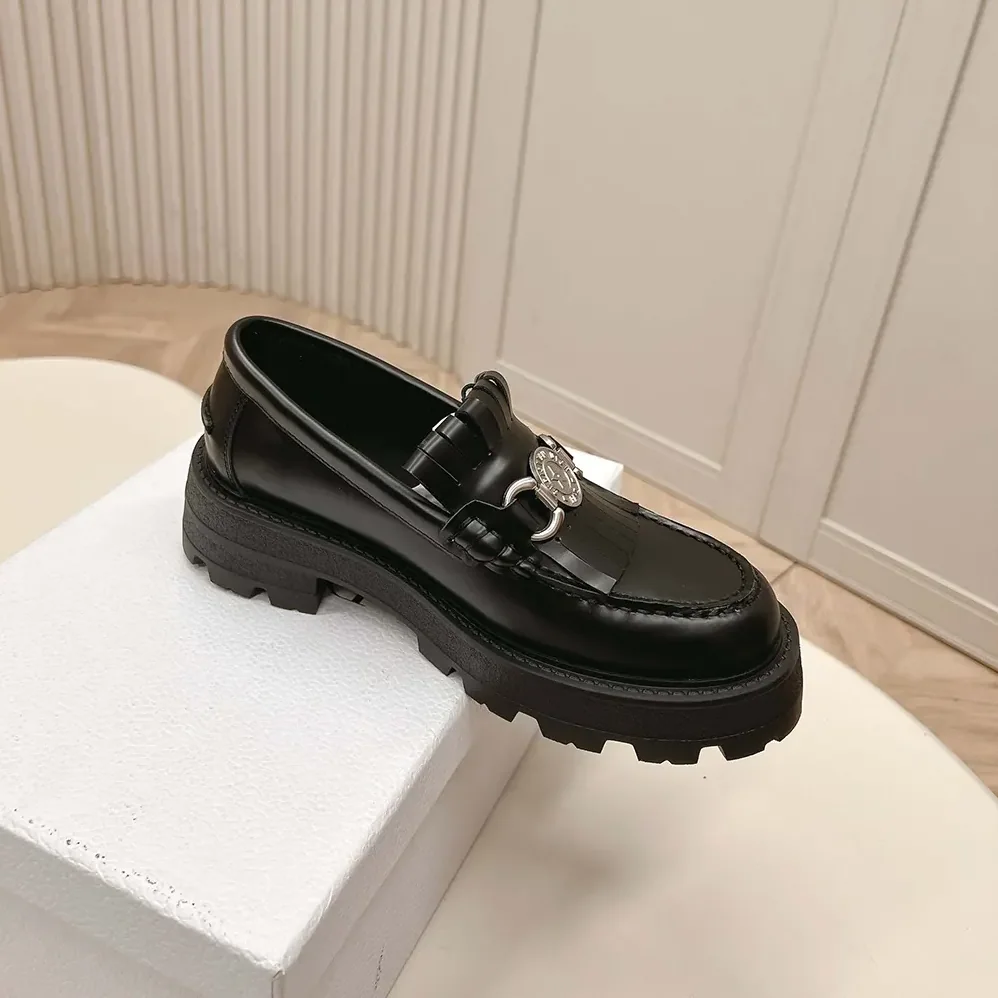 Dior Emblem Loafer Black Brushed Calfskin for Women Dior Emblem Loafer Black Brushed Calfskin for Women