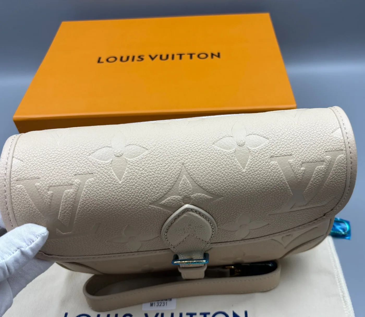 Louis Vuitton Diane Shoulder Bag in Blue Jean Gold Hardware