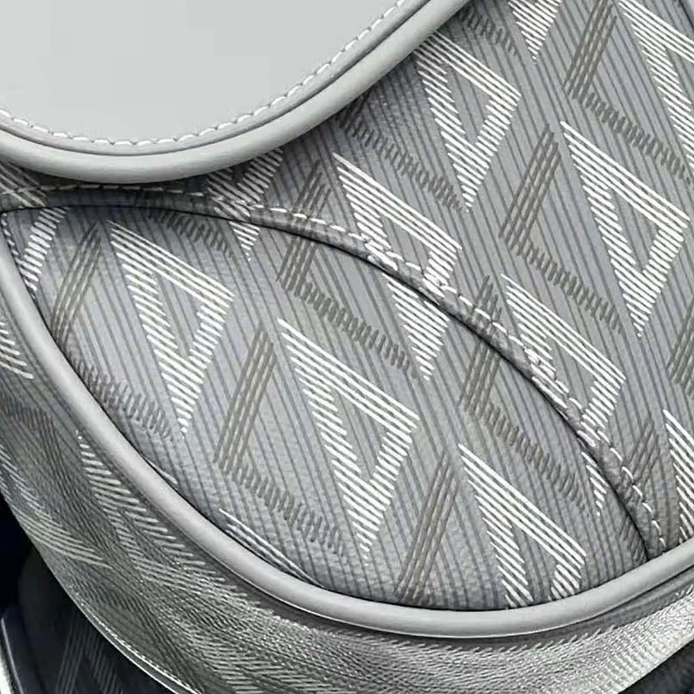 Dior Mini Saddle Bag Dior Gray CD Diamond Canvas and Smooth Calfskin for Men