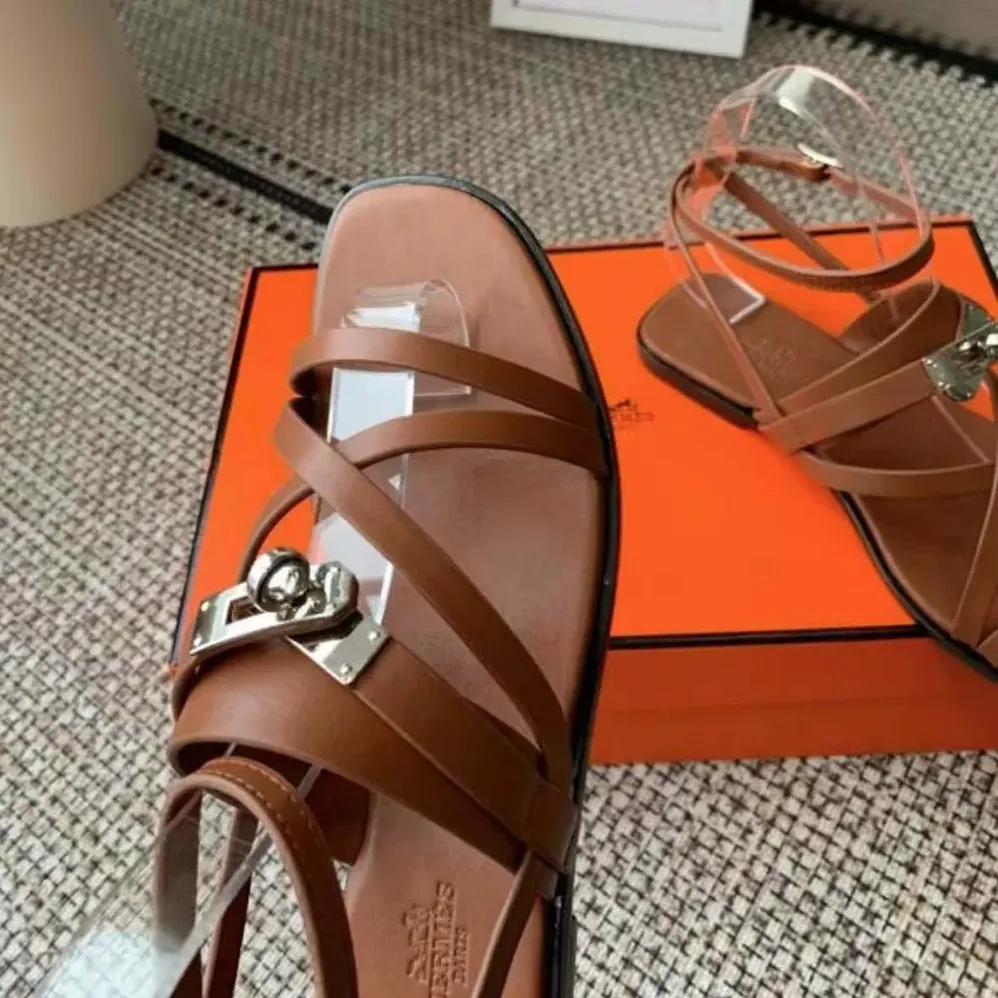 Hermes June Sandal in Calfskin-Brown H242104Zv20360 for Women Hermes June Sandal in Calfskin-Brown H242104Zv20360 for Women