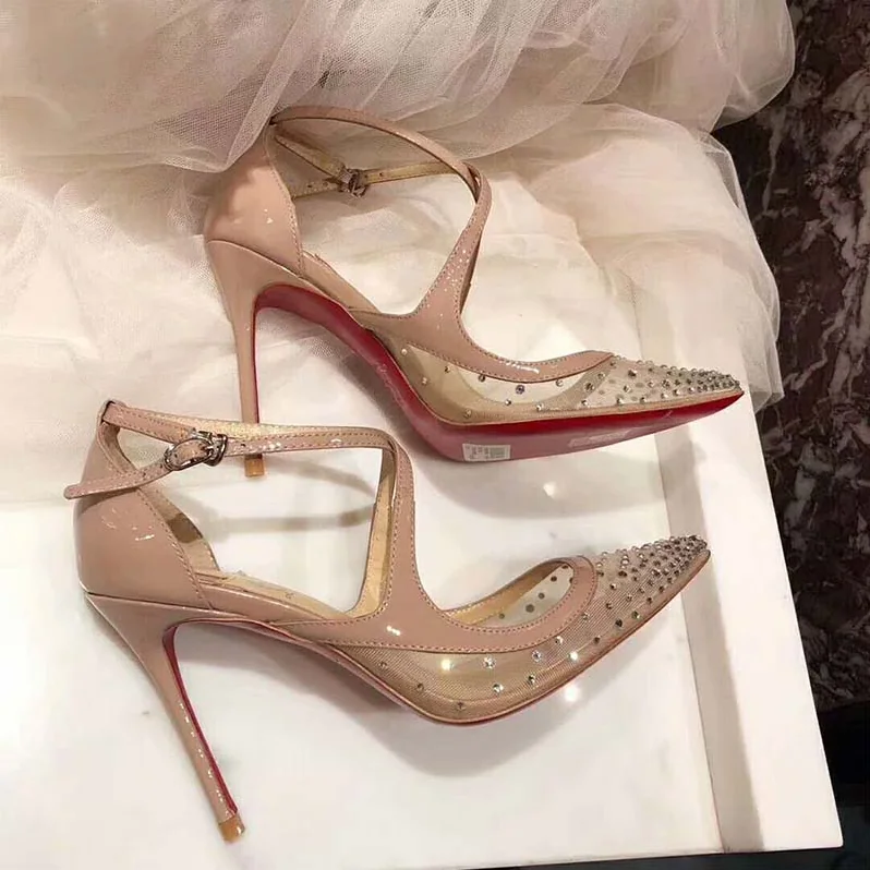 Christian Louboutin Shoes Twistissima Strass 85mm Heel for Women in Pink Christian Louboutin Shoes Twistissima Strass 85mm Heel for Women in Pink