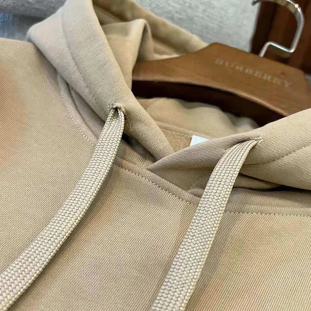 Burberry Check EKD Cotton Hoodie for Men in Beige