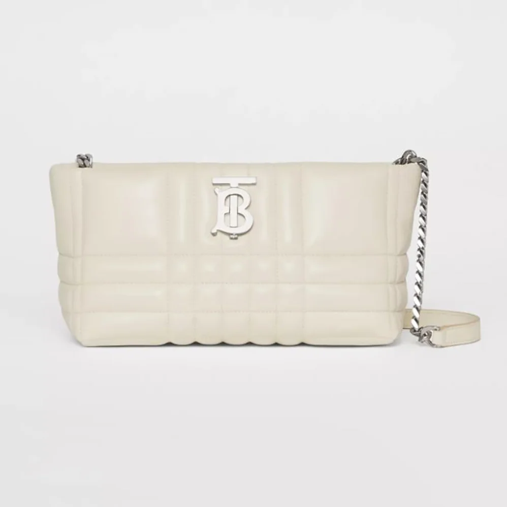 Burberry Small Quilted Lambskin Soft Lola Bag for Women in White
