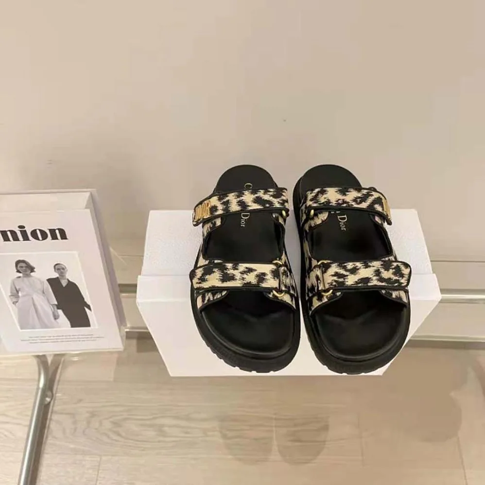 Dior DiorAct Slide Beige Multicolor Mizza Printed Technical Fabric for Women