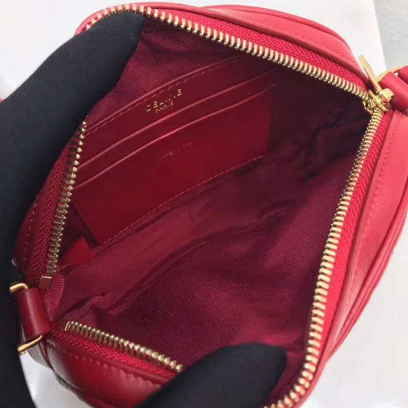 Celine Small C Charm Bag in Quilted Calfskin for Women in Red Celine Small C Charm Bag in Quilted Calfskin for Women in Red